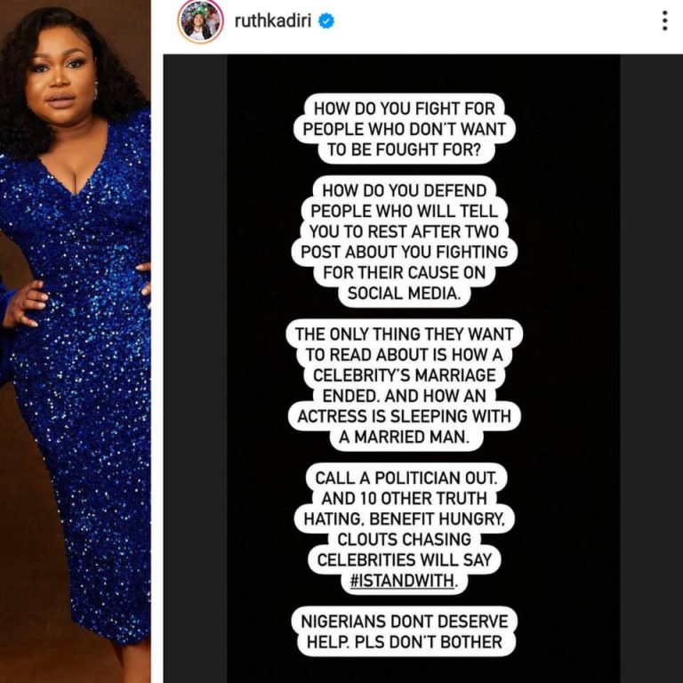 “Nigerians Don’t Deserve Help. Please Don’t Bother” – Actress Ruth Kadiri | MarvelTvUpdates