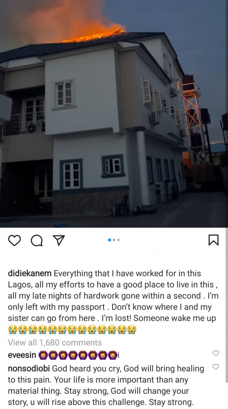 [Video]: Actress Didi Ekanem Weeps Profusely As Fire Guts Her Home With All Her Properties | MarvelTvUpdates