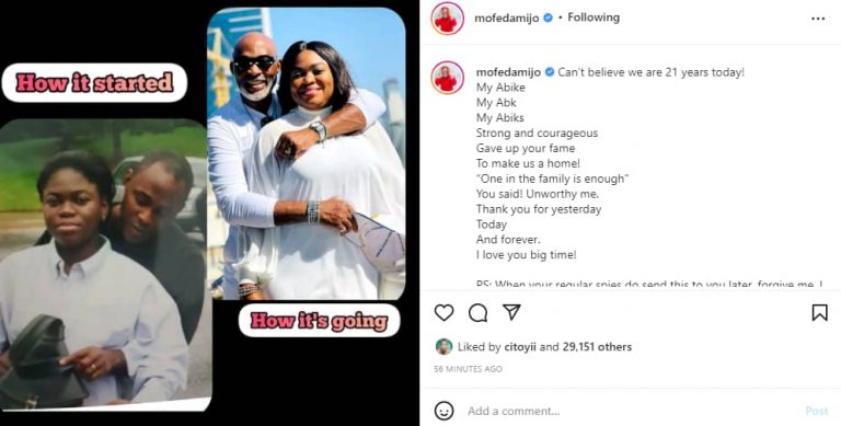 RMD Celebrates Wife Jumobi As They Mark 21st Wedding Anniversary | MarvelTvUpdates