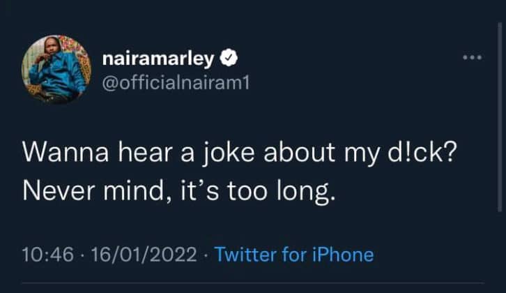 Singer, Naira Marley Makes Joke About His Big D | MarvelTvUpdates