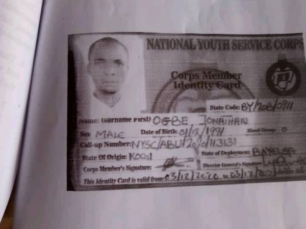 Photo Of Corps Member Who Absconded After Raping A 12-year-old Girl In Bayelsa | MarvelTvUpdates