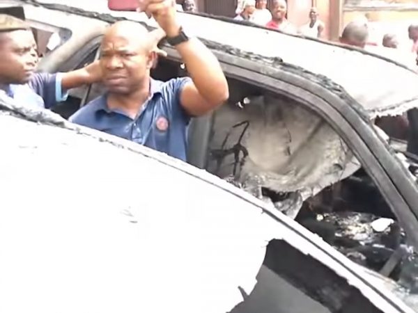 [VIDEO]: Bible Remains Intact As Fire Burns Car And Everything Inside It In Onitsha | MarvelTvUpdates