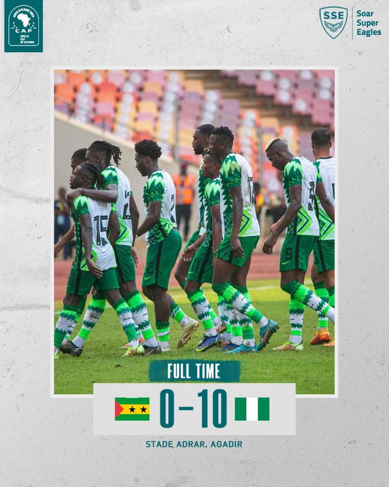 Just In: Osimhen Hits Four As Super Eagles Of Nigeria Thrash Sao Tome And Principe 10-0, Set New Record | MarvelTvUpdates 