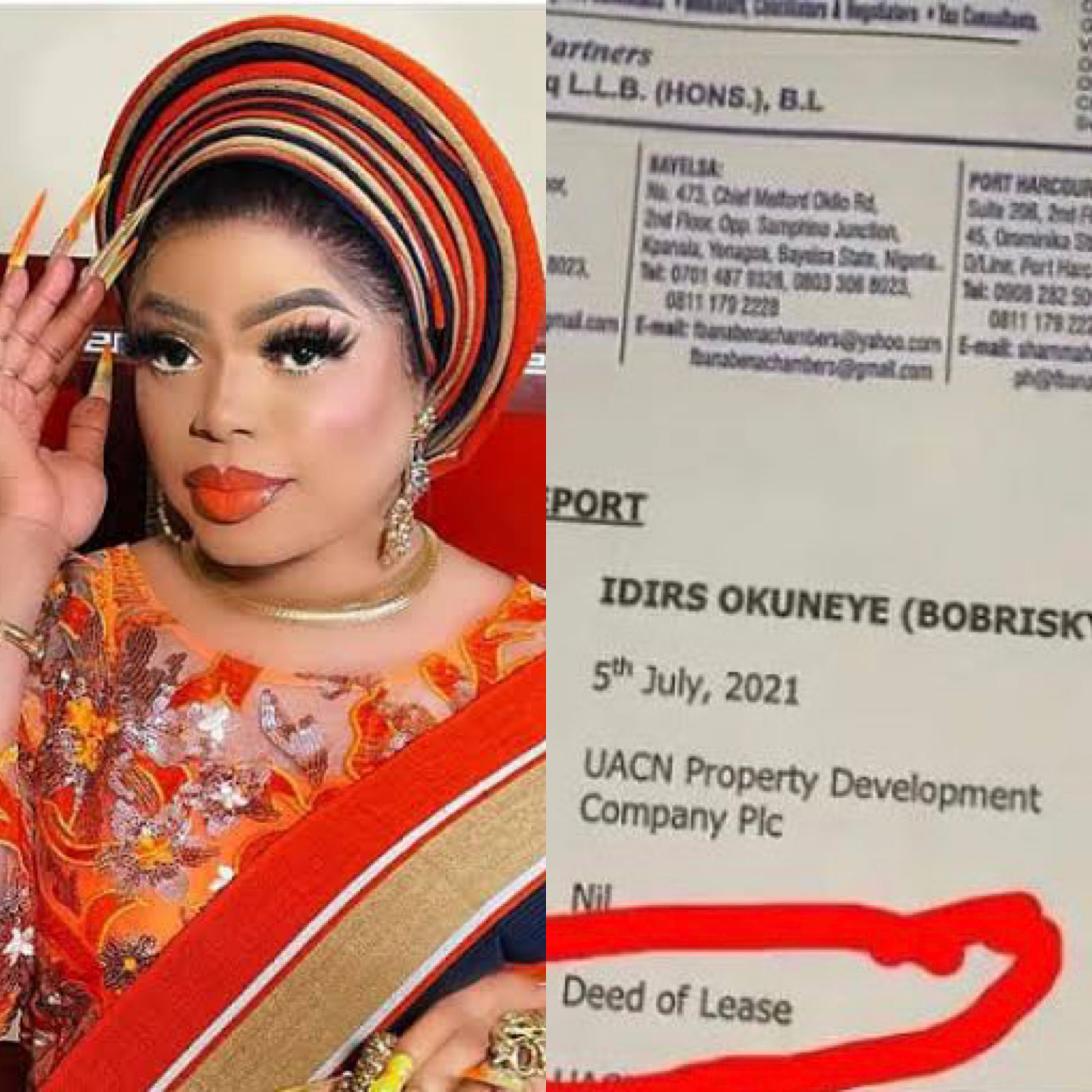 Crossdresser Bobrisky Unintentionally Revealed Document That Shows His N450M Mansion Was Rented, Nigerians Reacts | MarvelTvUpdates