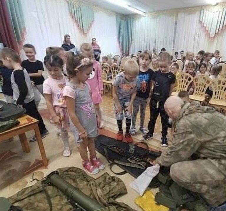 Russia Teaching Kindergarten How To Use AK-47, Defence Their Nation (PHOTOS) | MarvelTvUpdates