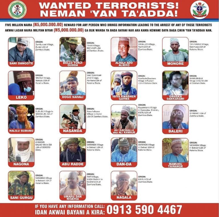 Nigerian Military Authorities Declared 19 Terrorists Wanted And Placed N5m Bounty On Each Of Them | MarvelTvUpdates