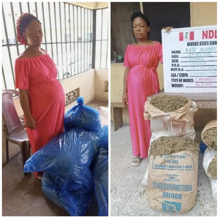 NDLEA Nabs Pregnant Woman With 34.4kgs Of Cannabis In Rivers | MarvelTvUpdates