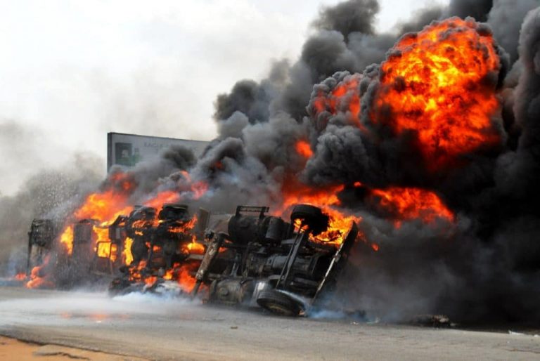 TRAGIC: Petrol Tanker Loses Control, Bursts Into Flames In Apata, Ibadan (VIDEO) | MarvelTvUpdates