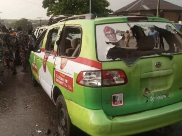 [PHOTOS]: APC Senatorial Candidate, Tadese Escapes Assassination As PDP Thugs Allegedly Attacked Supporters In Ikire Osun State | MarvelTvUpdates