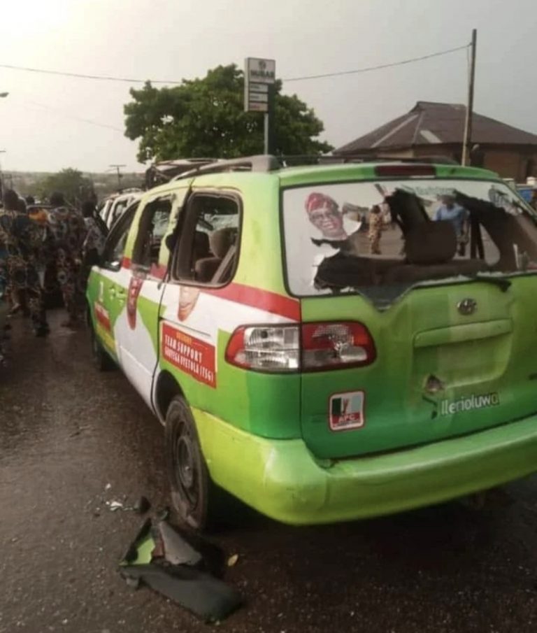 [PHOTOS]: APC Senatorial Candidate, Tadese Escapes Assassination As PDP Thugs Allegedly Attacked Supporters In Ikire Osun State | MarvelTvUpdates