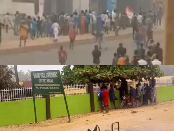 Naira Scarcity: Violent Protests Erupt In Sagamu, As Protesters Set Banks On Fire, Local Govt Secretariat Vandalized (VIDEO) | MarvelTvUpdates