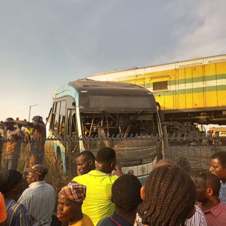 [VIDEO]: Train Crushes Lagos Govt Staff Bus At Ikeja, Lagos | MarvelTvUpdates