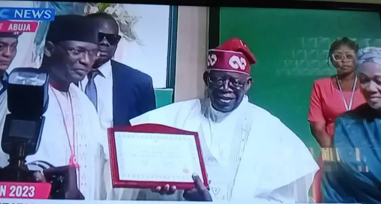 [VIDEO]: INEC Presents Certificate Of Return To President-Elect Tinubu And His Vice, Shettima | MarvelTvUpdates