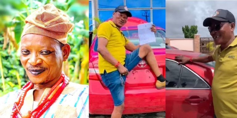 Skit Maker, Kamo And His Fans Gifts Brand New Car For Veteran Nollywood Actor, Lalude (VIDEO) | MarvelTvUpdates