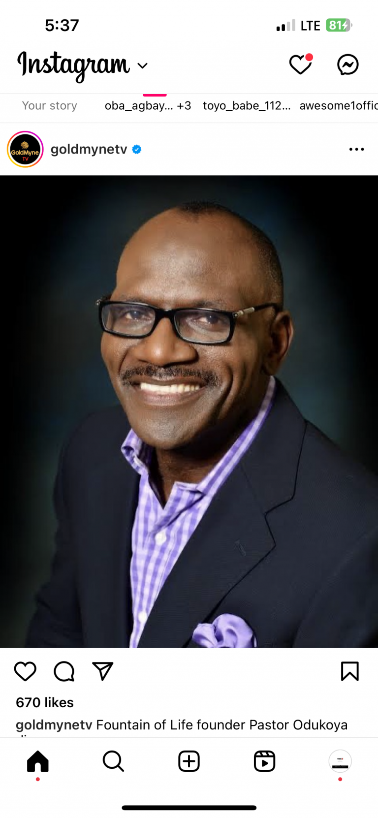 JUST-IN: Fountain Of Life Founder, Pastor Taiwo Odukoya Is Reportedly Dead | MarvelTvUpdates