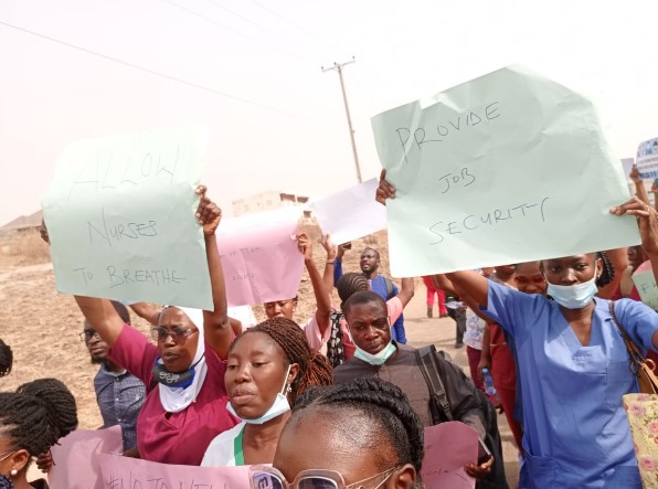 Nurses Storm NMCN Office, Protest New Verification Rules In Abuja | MarvelTvUpdates