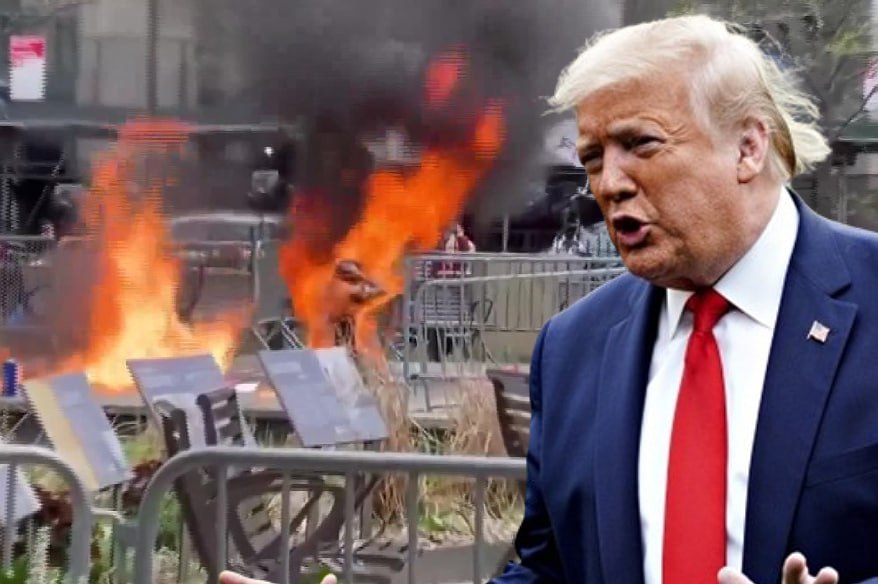 [VIDEO]: Man Sets Self On Fire Outside Former US President, Trump Trial Venue | MarvelTvUpdates