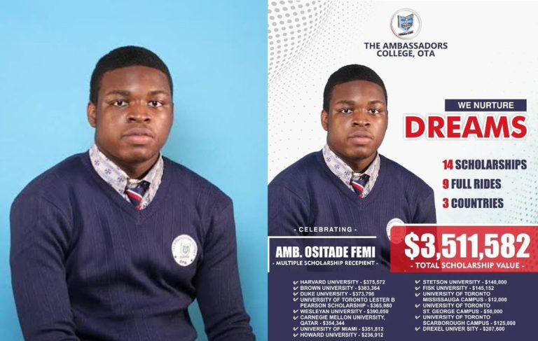 17-Year-Old Ogun Teenager, Oluwafemi Ositade Wins 14 Scholarships To Harvard, Others Worth .5m | MarvelTvUpdates