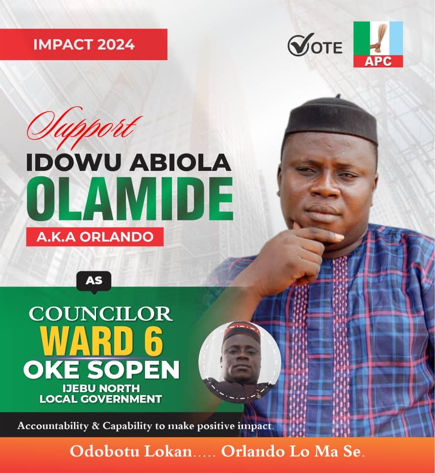 IMPACT 2024: Idowu Abiola Olamide Announces Bid For Councillor Of Ward 6, Oke Sopen INLG | MarvelTvUpdates