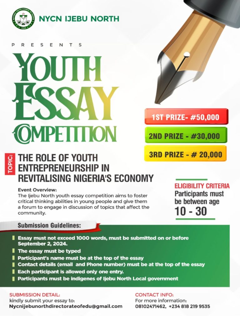 NYCN Ijebu North Chapter Launches Essay Competition For Youth, Details Entry Process | MarvelTvUpdates