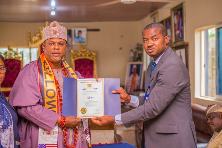 Oba Dr. Mufutau of Oke Sopen Honored With Fellowship By Institute Of Chartered Management And Leadership | MarvelTvUpdates