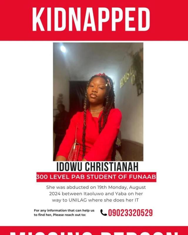 FUNAAB Female Student Kidnapped In Lagos | MarvelTvUpdates