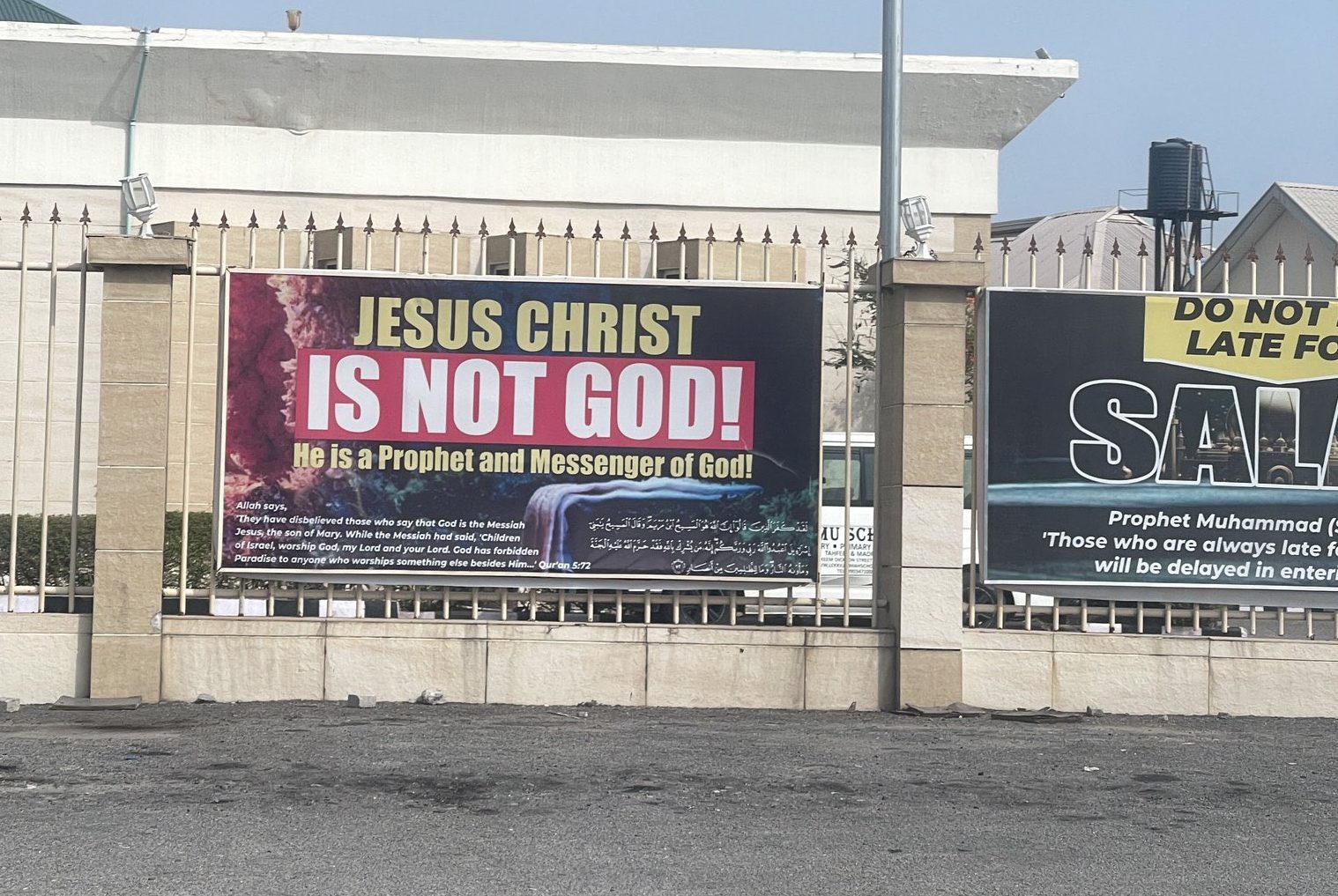 Lekki Central Mosque Takes Down ‘Jesus Christ Is Not God’ Banner After Backlash | MarvelTvUpdates